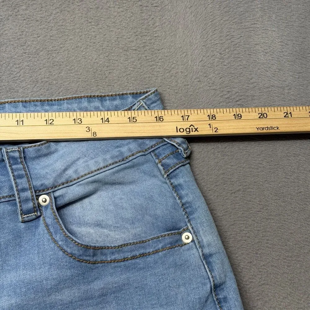 Flamingals Womens 2XL Jeans Straight Leg Mid Rise Flap Pockets Stretch Denim